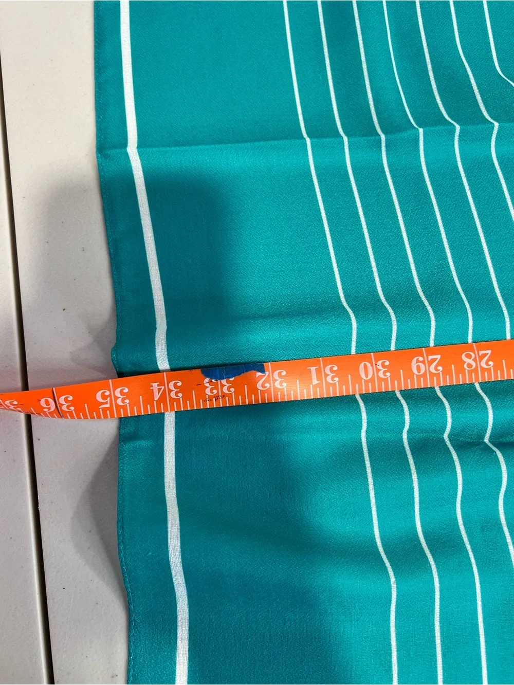 Aqua Revs Teal Square Scarf with White Geometric Lines